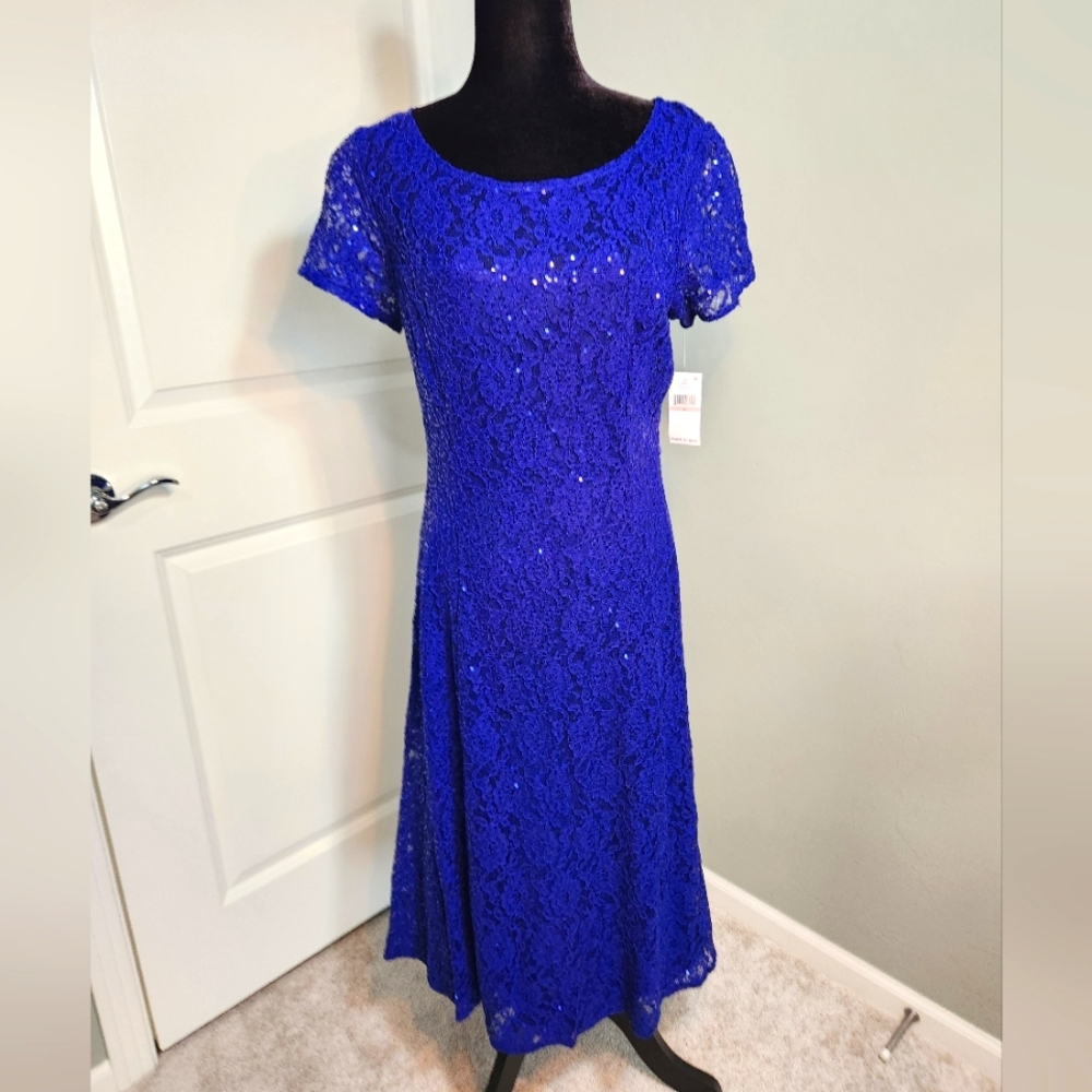 Sparkling Blue Lace Dress